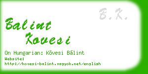 balint kovesi business card